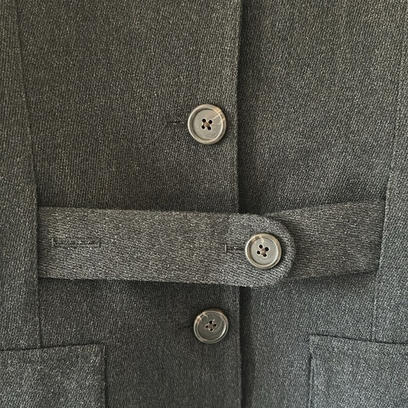 LAUREN Ralph Lauren Womens 100% Wool Equestrian Belted Charcoal Gray Blazer Sz 8 - Picture 6 of 11